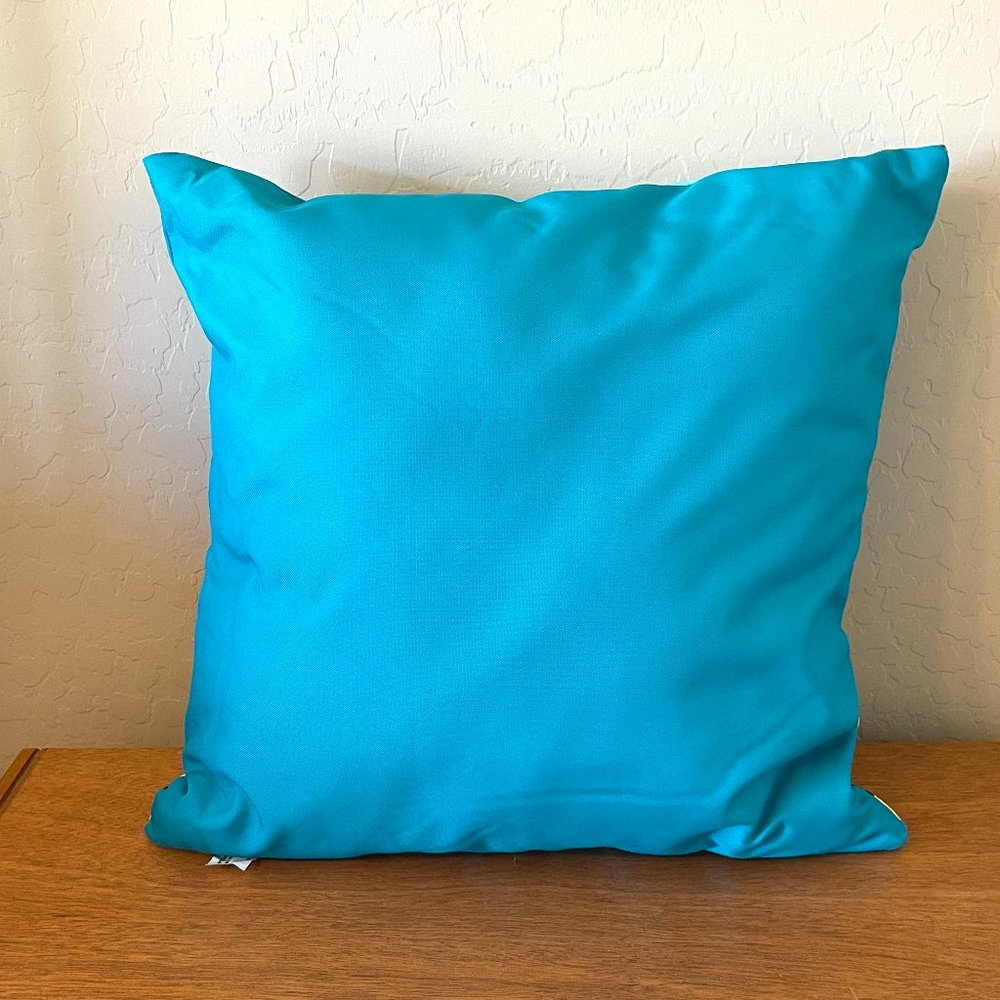 New Throw Pillow To Plant A Seed Is To Believe In Tomorrow Blue Yellow Flowers - Picture 3 of 5